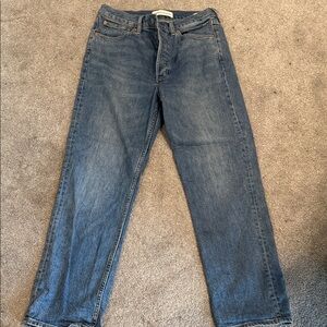 Size 30 Denim Forum Arlo high rise straight 28 long - Classic Blue Denim Jeans